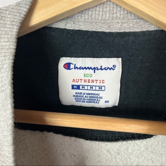 Champion Gray Eco Y2K Crew Neck Pullover Sweatshirt M - Picture 4 of 5